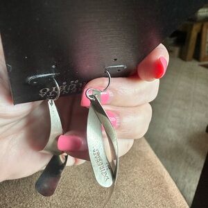 Silver Twisted Drop Earrings